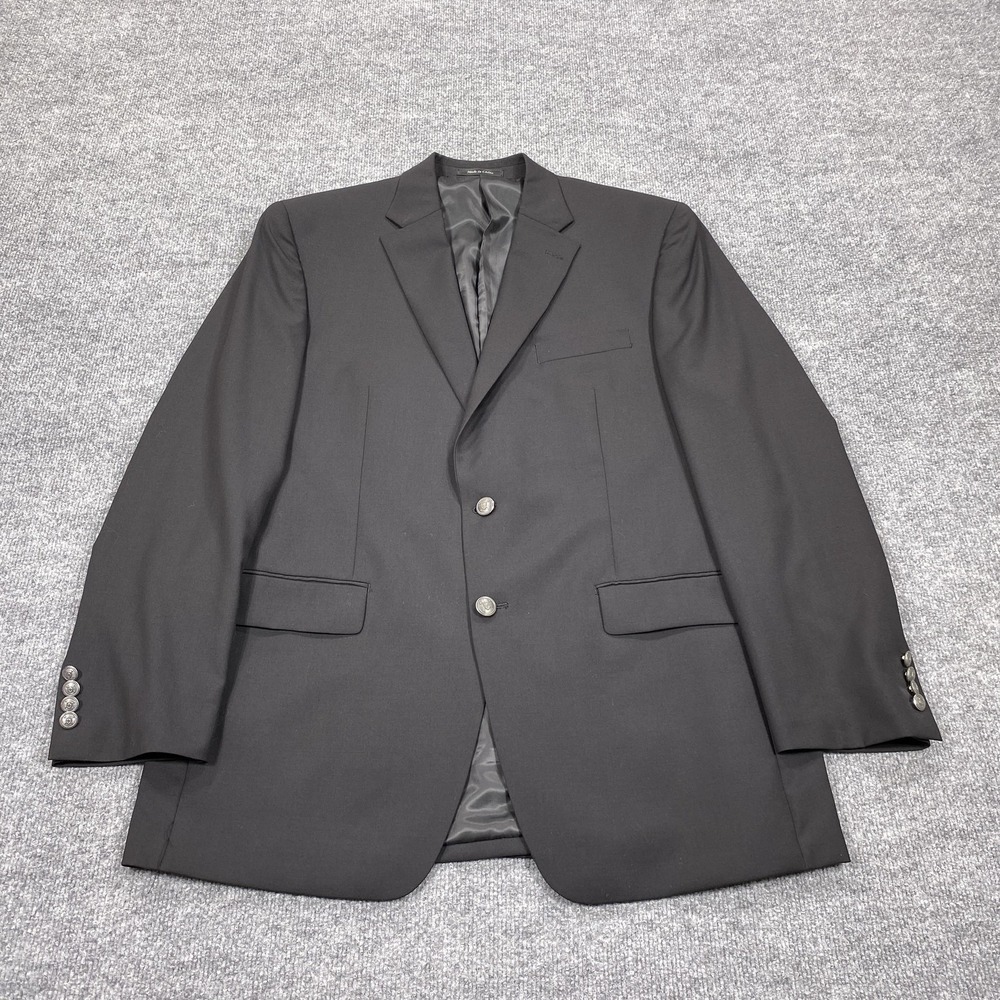 Lauren Ralph Lauren Suit Jacket Mens 42 Black Wool Blazer Single-Breasted